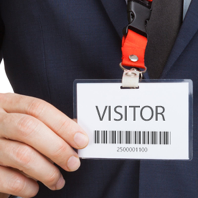 visitor badge with barcode